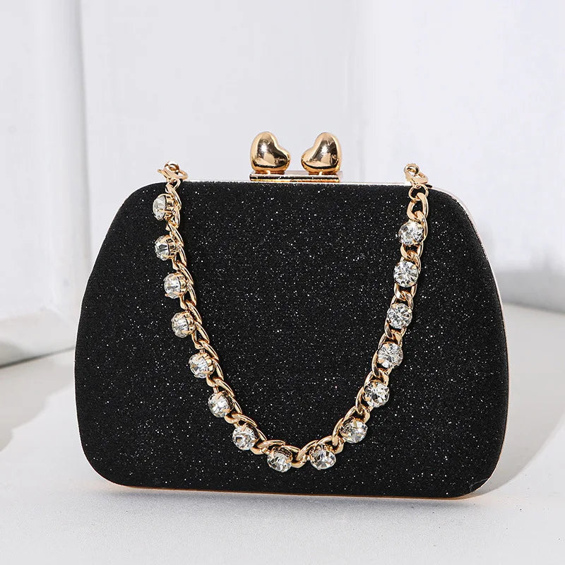 Heart-shaped Diamond Dolly Clutch Bags