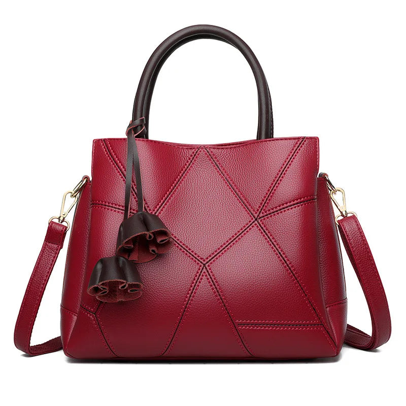 Large-capacity genuine leather women's bag